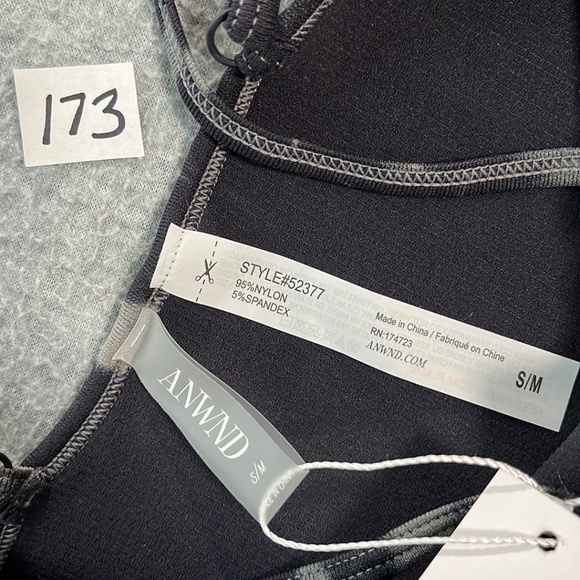 Anwnd Catsuit Bodysuit Small Ribbed Marbled Yoga Dance - Picture 2 of 10